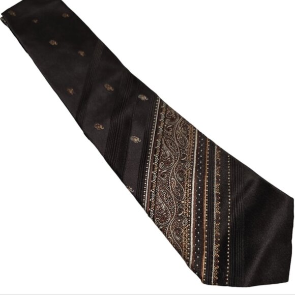Vintage 70s Pegasus Dark Brown Mens Ties Striped - Picture 1 of 3